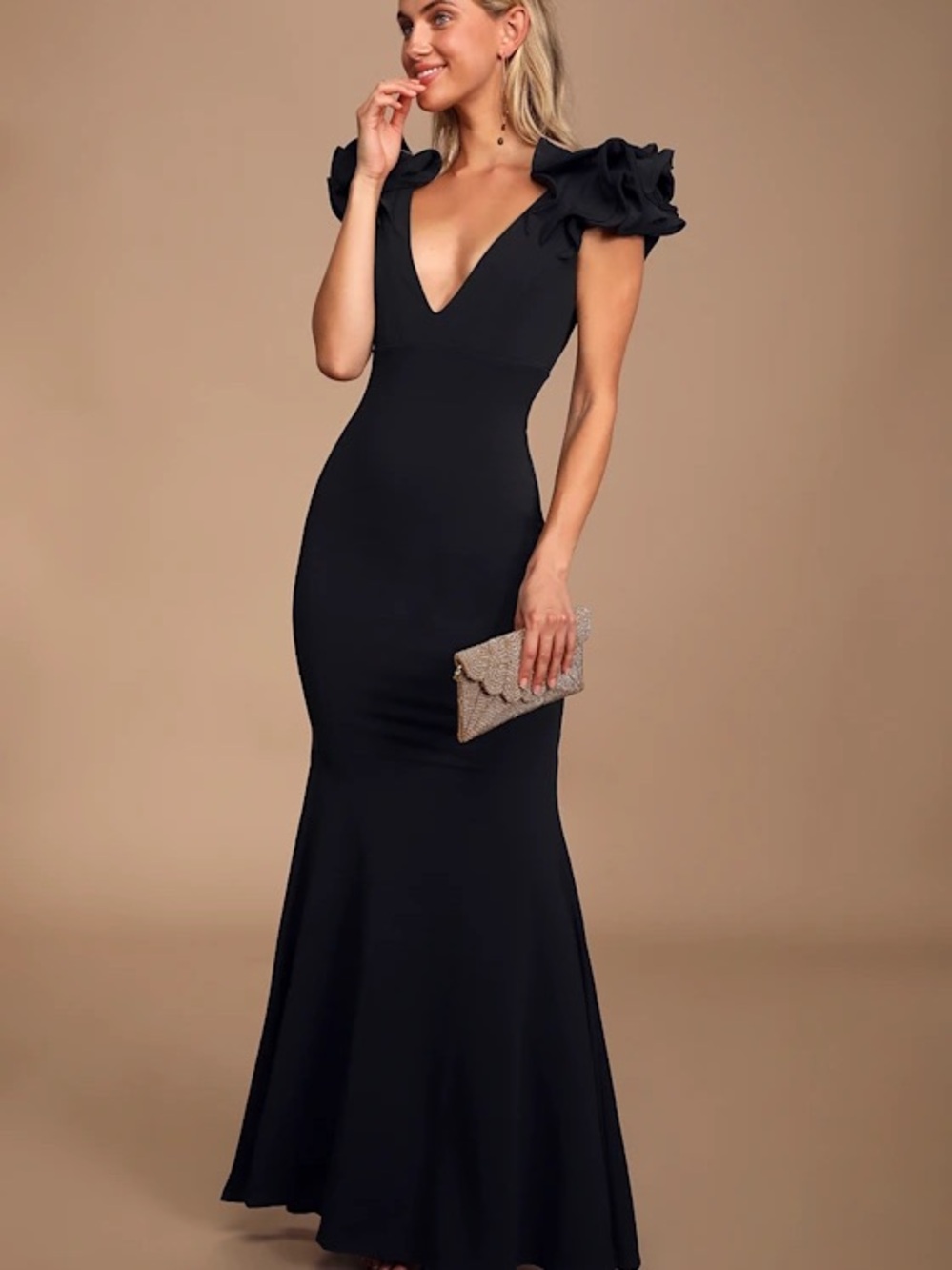 Alethea Black Ruffled Mermaid Maxi Dress - 
Lulus